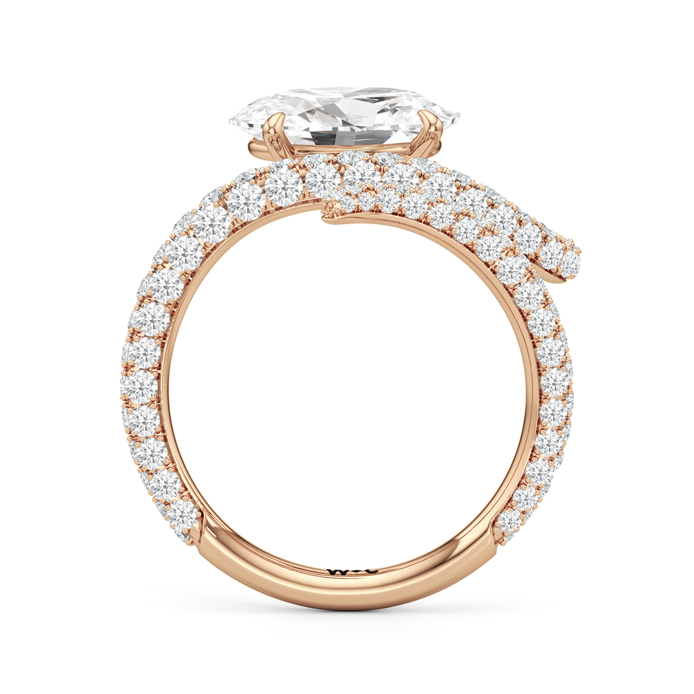 Oval Cut The Siren Engagement Ring with Lab Grown Diamond in 14KT Rose Gold view 2
