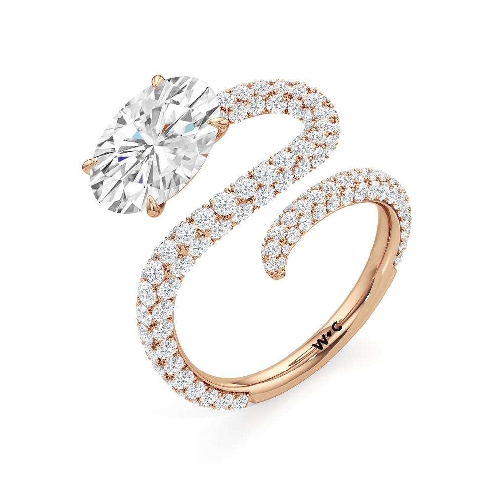 Oval Cut The Siren Engagement Ring with Lab Grown Diamond in 14KT Rose Gold view 3
