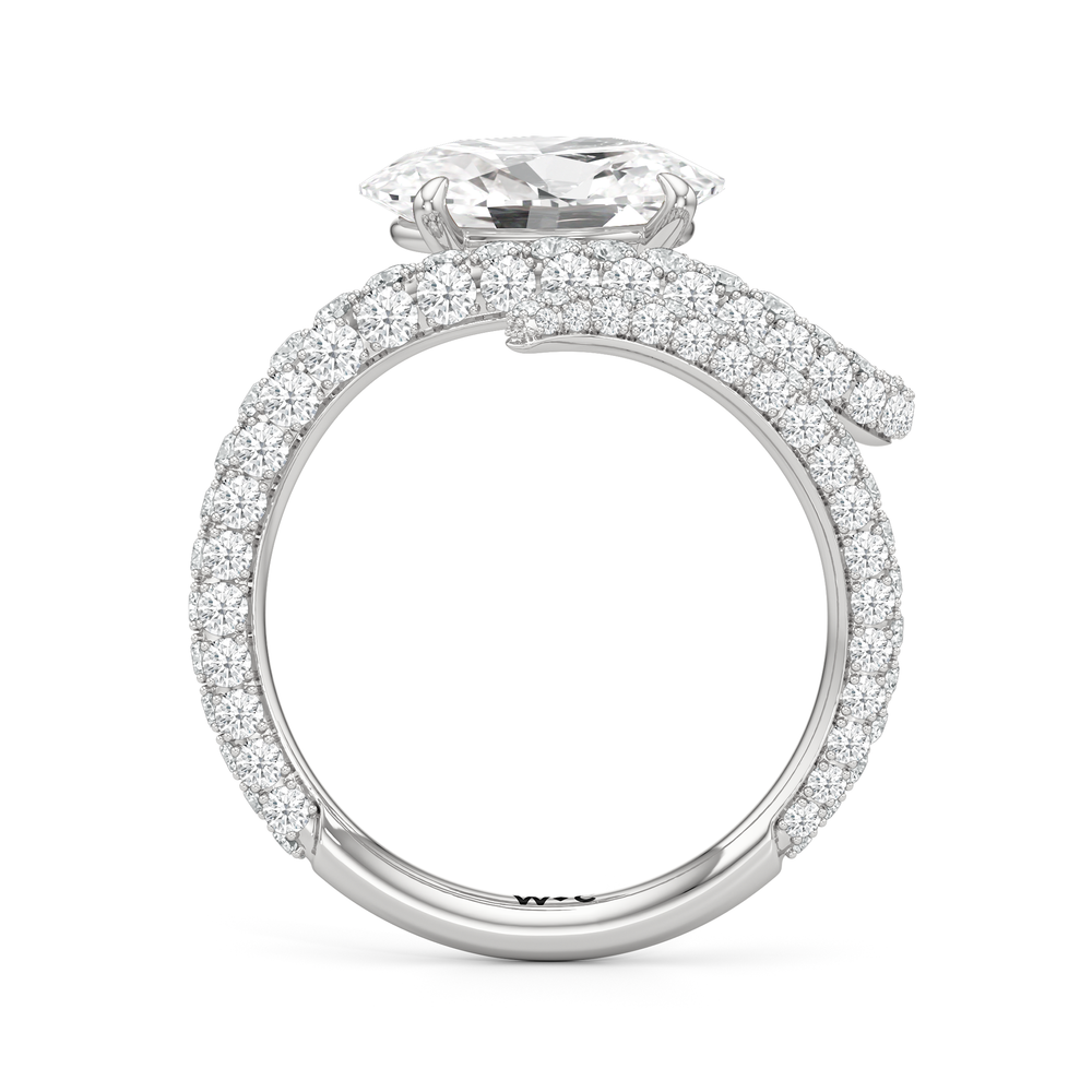 Oval Cut The Siren Engagement Ring with Lab Grown Diamond in 14KT Platinum view 2
