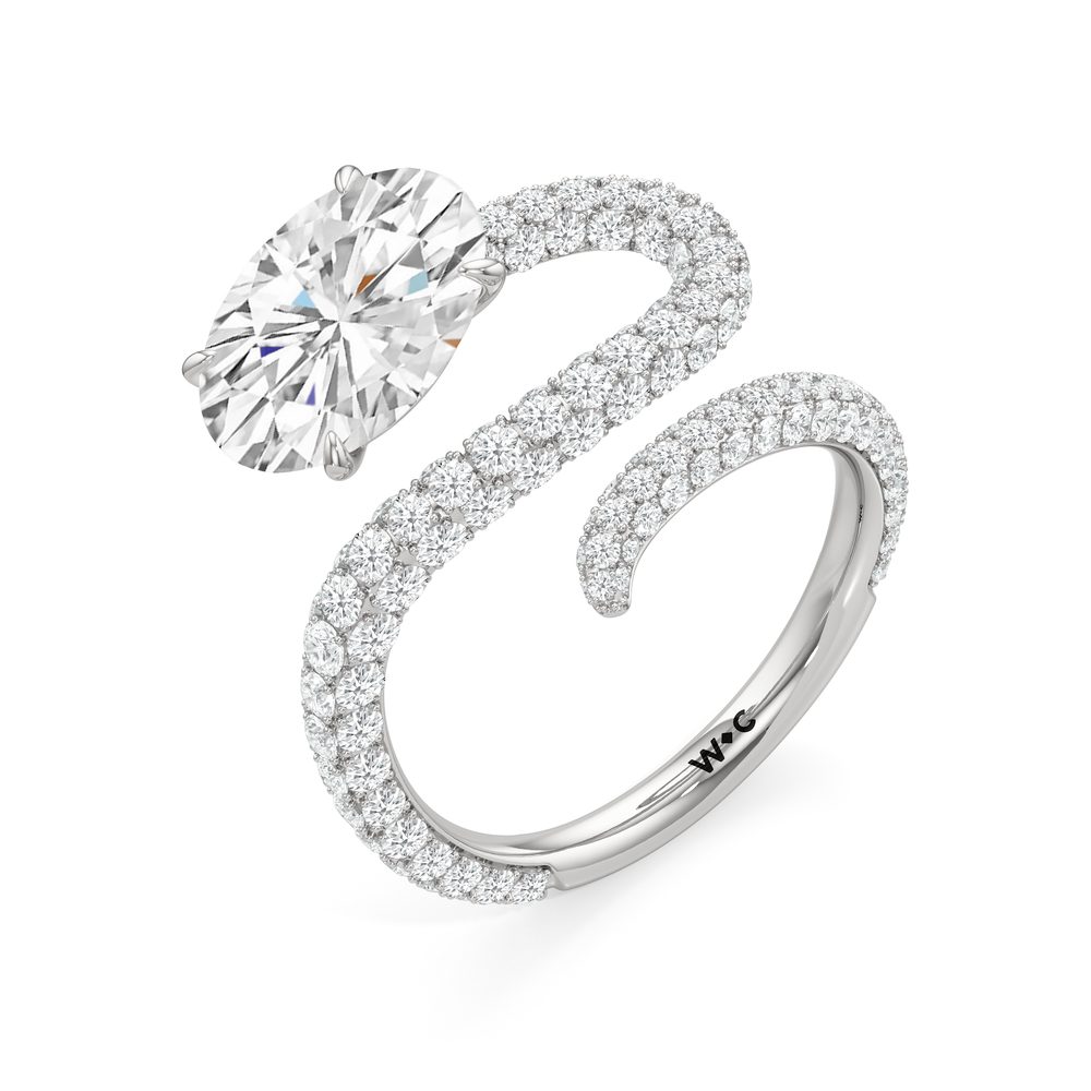 Oval Cut The Siren Engagement Ring with Lab Grown Diamond in 14KT Platinum view 3
