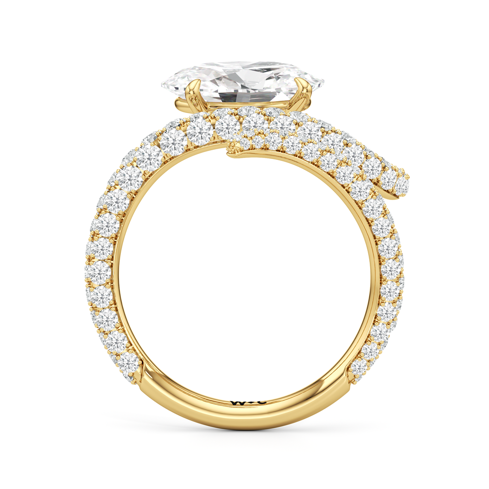 Oval Cut The Siren Engagement Ring with Lab Grown Diamond in 14KT Yellow Gold view 2
