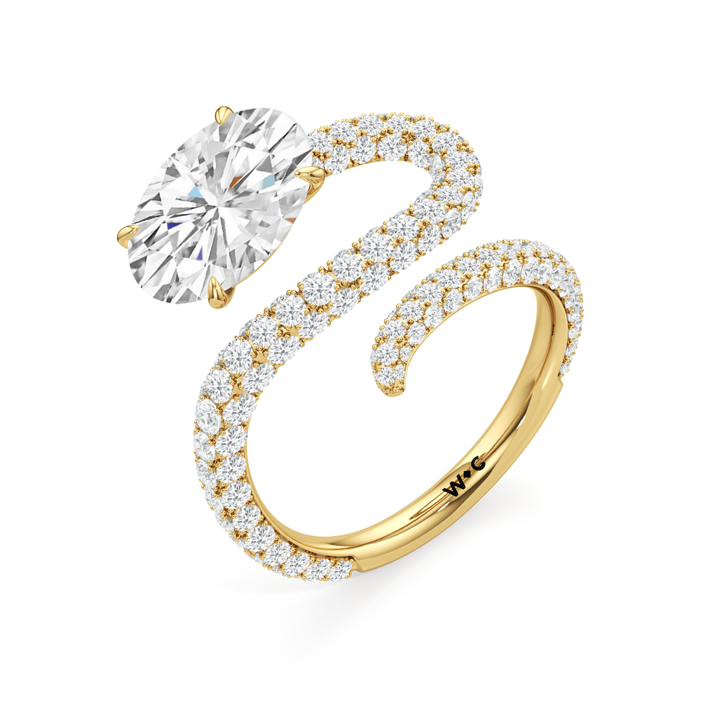 Oval Cut The Siren Engagement Ring with Lab Grown Diamond in 14KT Yellow Gold view 3
