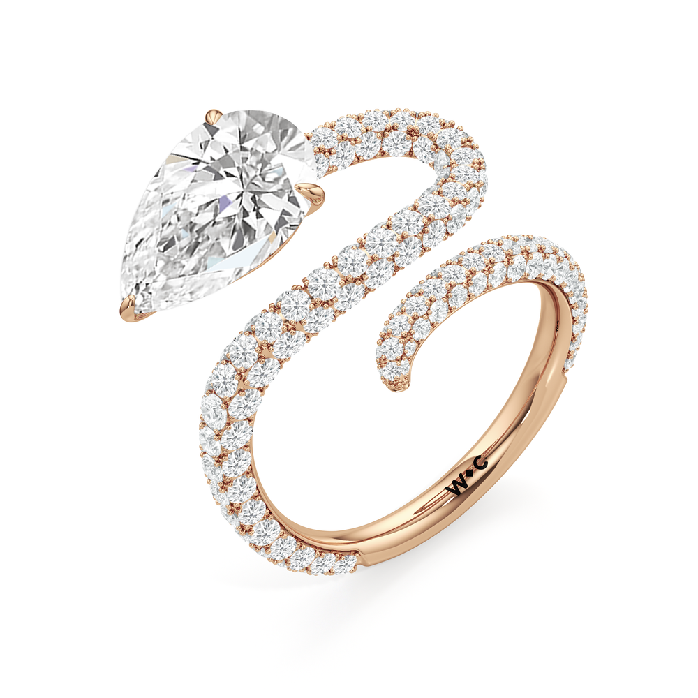 Pear Cut The Siren Engagement Ring with Lab Grown Diamond in 14KT Rose Gold view 4
