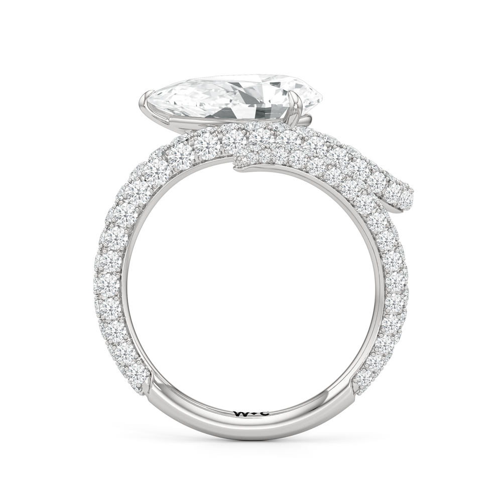 Pear Cut The Siren Engagement Ring with Lab Grown Diamond in 14KT Platinum view 3
