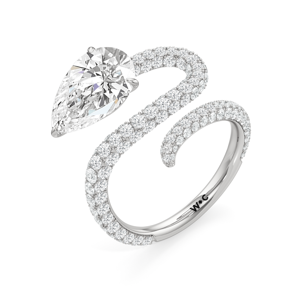 Pear Cut The Siren Engagement Ring with Lab Grown Diamond in 14KT Platinum view 4
