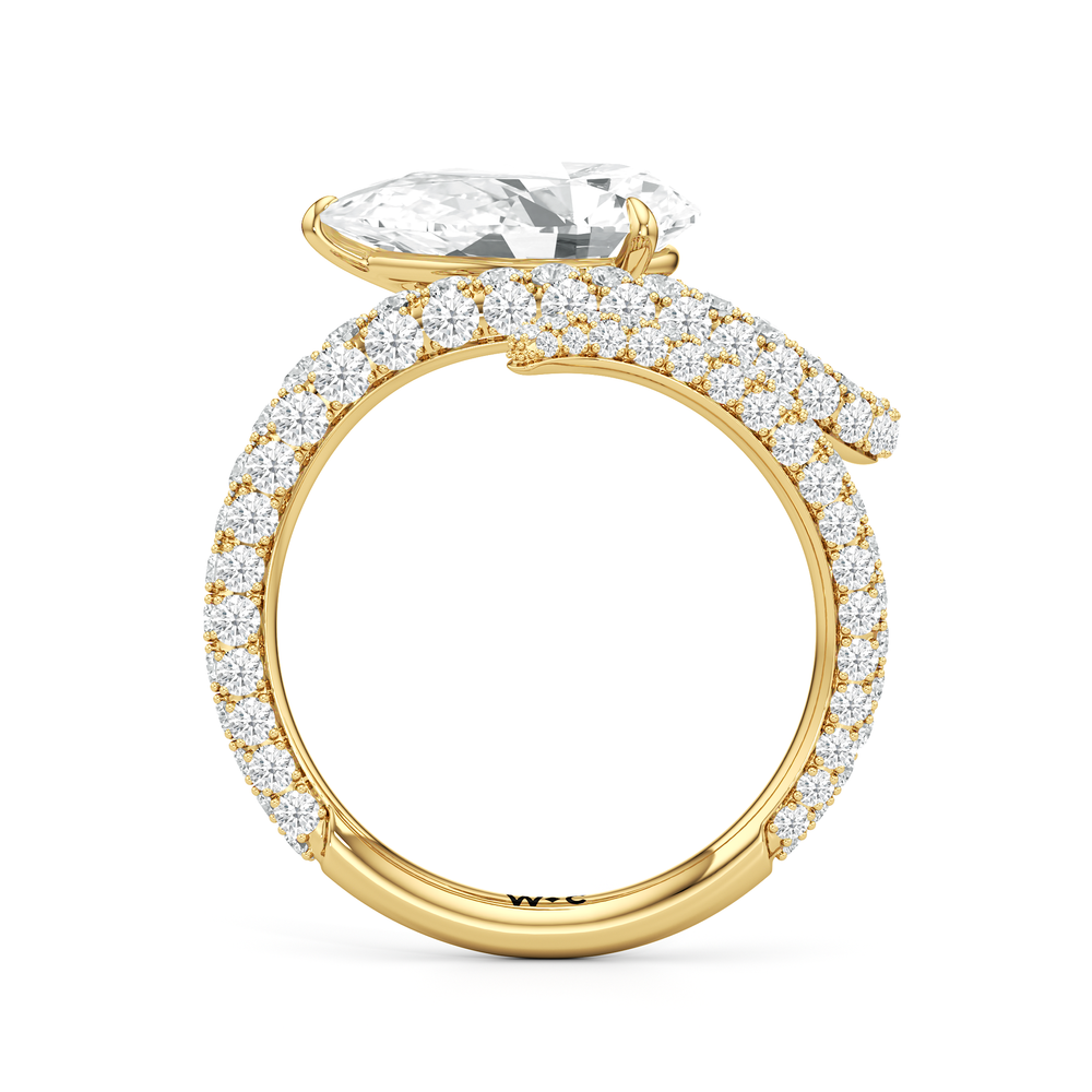 Pear Cut The Siren Engagement Ring with Lab Grown Diamond in 14KT Yellow Gold view 3
