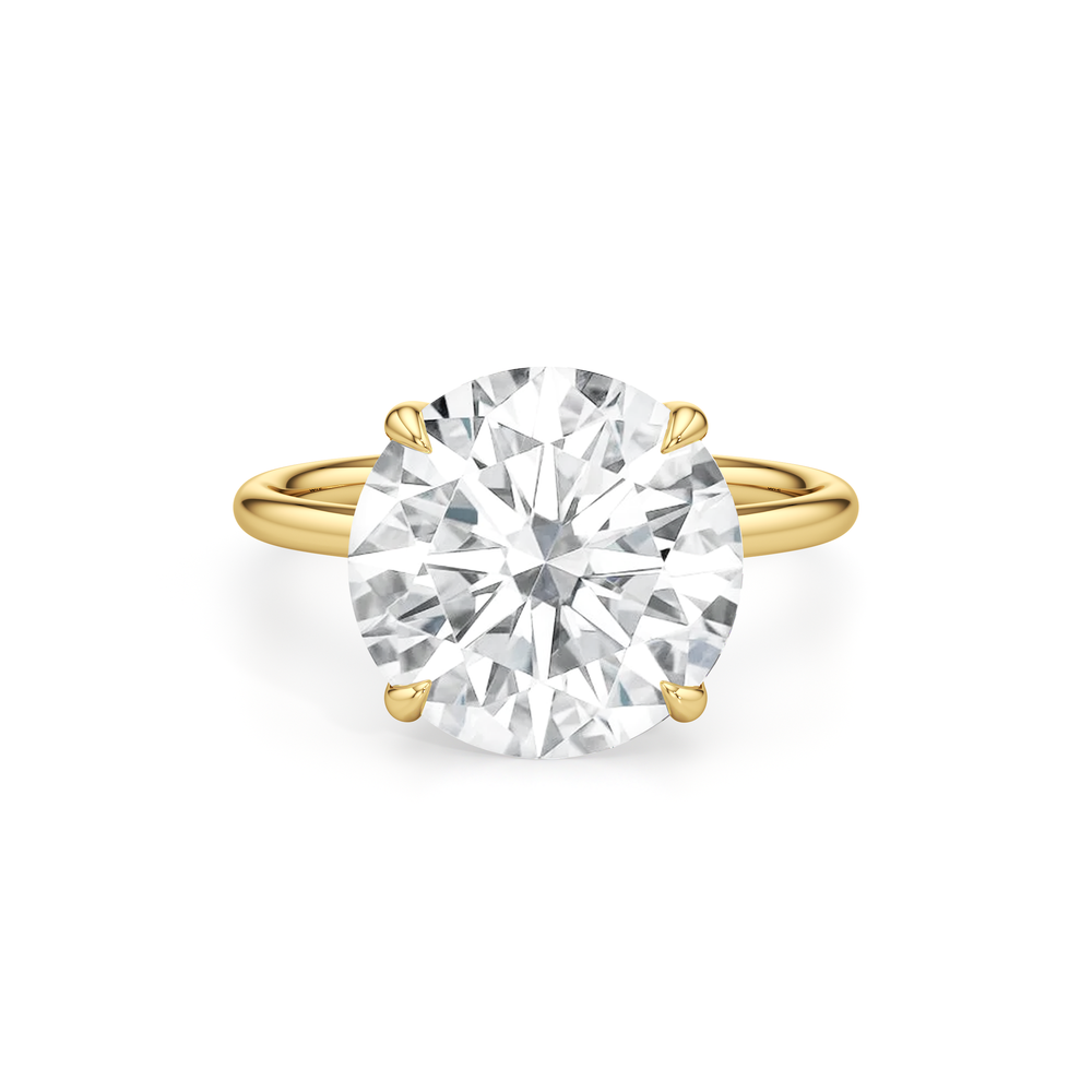 Round Cut The Cassatt Solitaire Engagement Ring with Lab Grown Diamond in 14KT Yellow Gold view 2
