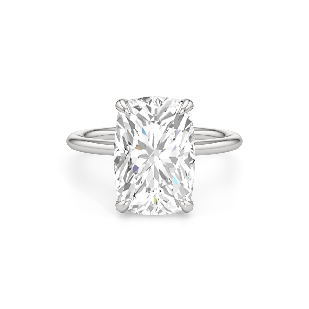 Elongated Cushion Cut The Cassatt Solitaire Engagement Ring with Lab Grown Diamond in 14KT Platinum view 2
