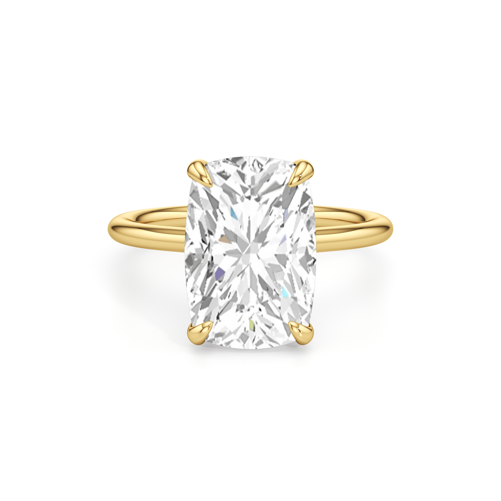 Elongated Cushion Cut The Cassatt Solitaire Engagement Ring with Lab Grown Diamond in 14KT Yellow Gold view 2

