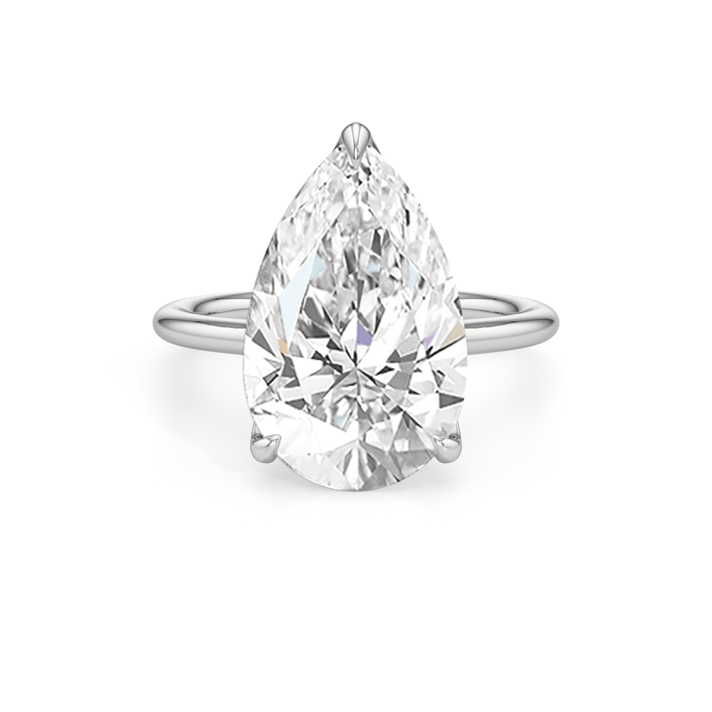 Pear Cut The Cassatt Solitaire Engagement Ring with Lab Grown Diamond in 14KT Platinum view 2
