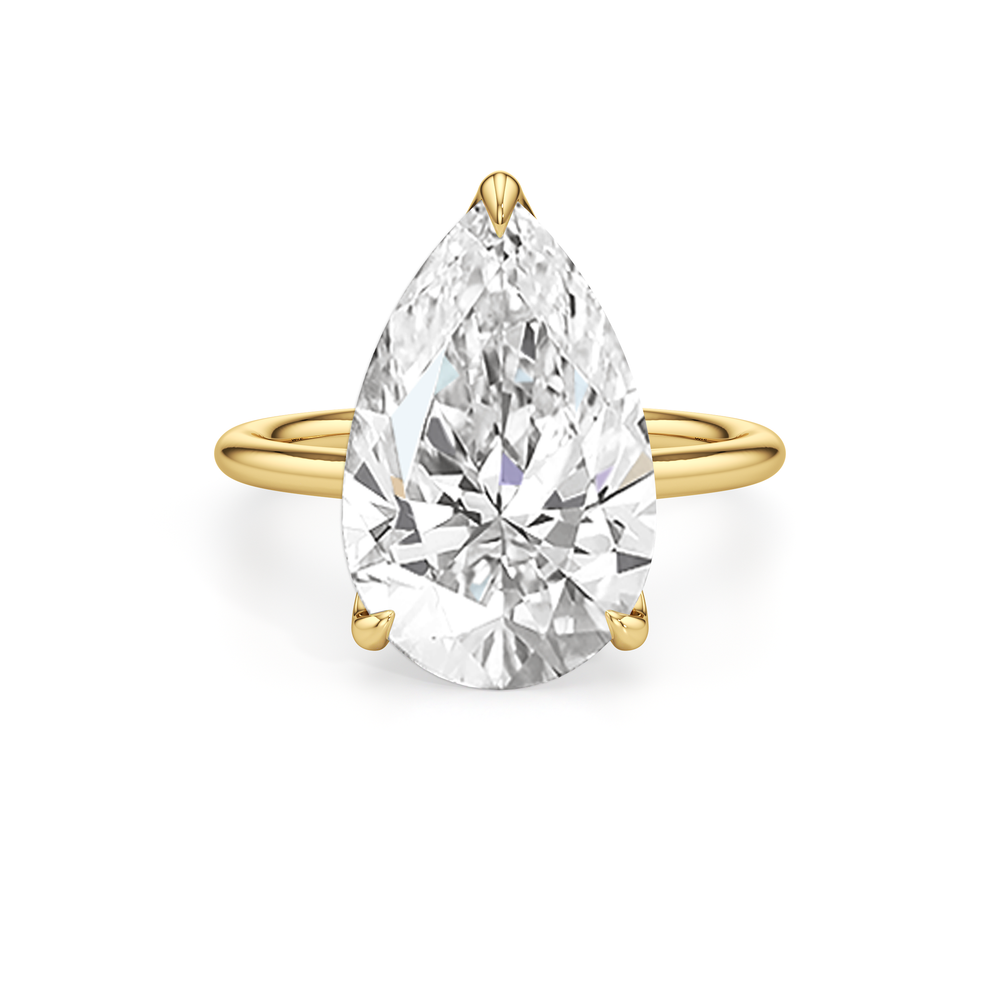 Pear Cut The Cassatt Solitaire Engagement Ring with Lab Grown Diamond in 14KT Yellow Gold view 2
