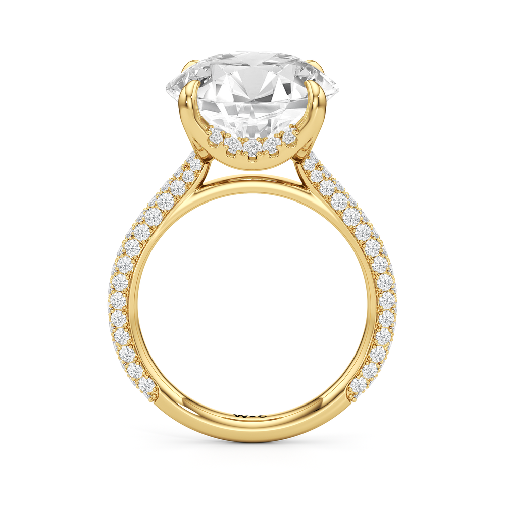 The Atrium Domed Pave Engagement Ring with Round Cut Diamond in 14KT Yellow Gold view 2
