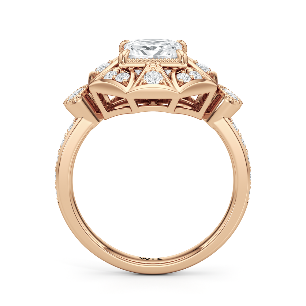 Princess Cut The Lalique Ring (E+ VVS+) with Lab Grown Diamond in 14KT Rose Gold view 3
