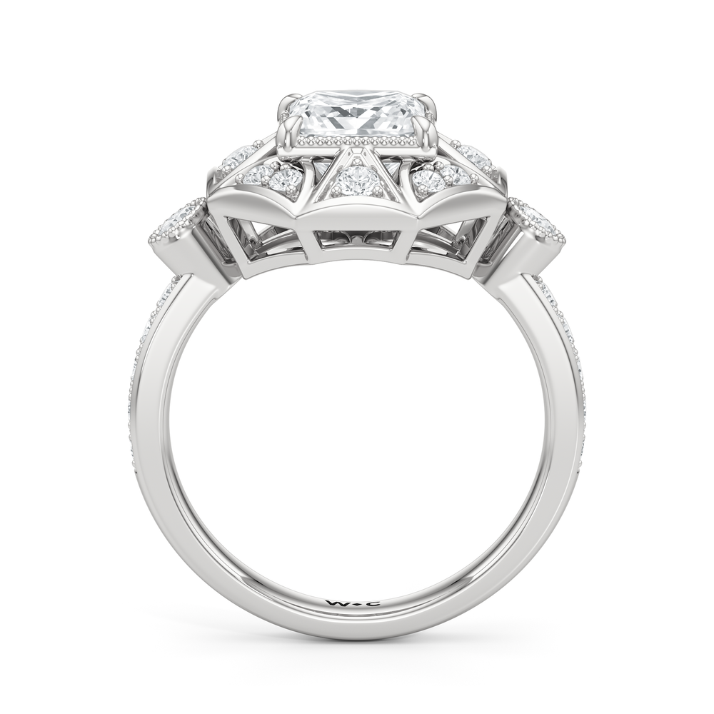 Princess Cut The Lalique Ring (E+ VVS+) with Lab Grown Diamond in 14KT Platinum view 3
