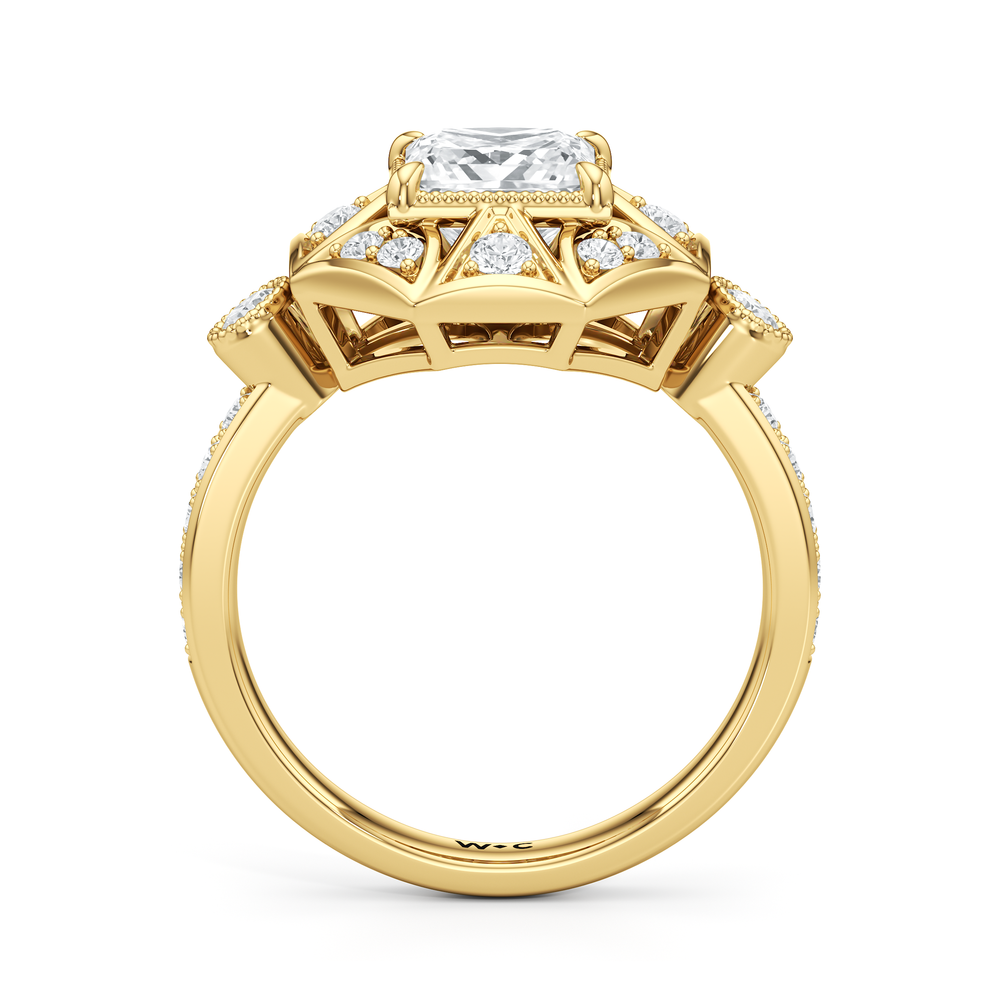 Princess Cut The Lalique Ring (E+ VVS+) with Lab Grown Diamond in 14KT Yellow Gold view 3
