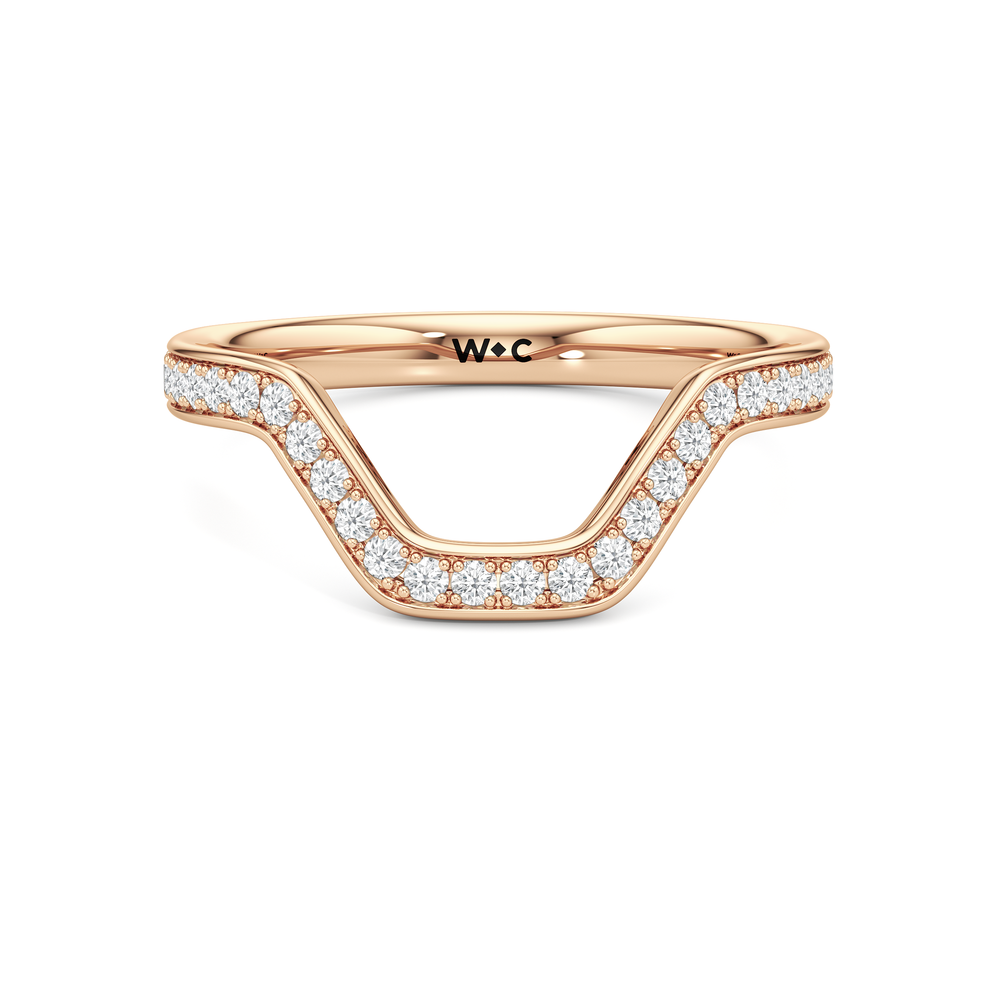 The Lalique Diamond Wedding Band with 18KT Rose Gold Cut Diamond in 14KT Rose Gold view 1
