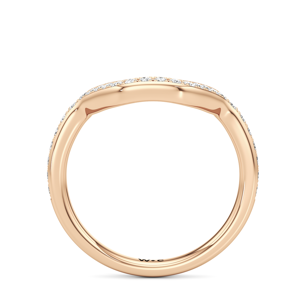 The Lalique Diamond Wedding Band with 18KT Rose Gold Cut Diamond in 14KT Rose Gold view 5
