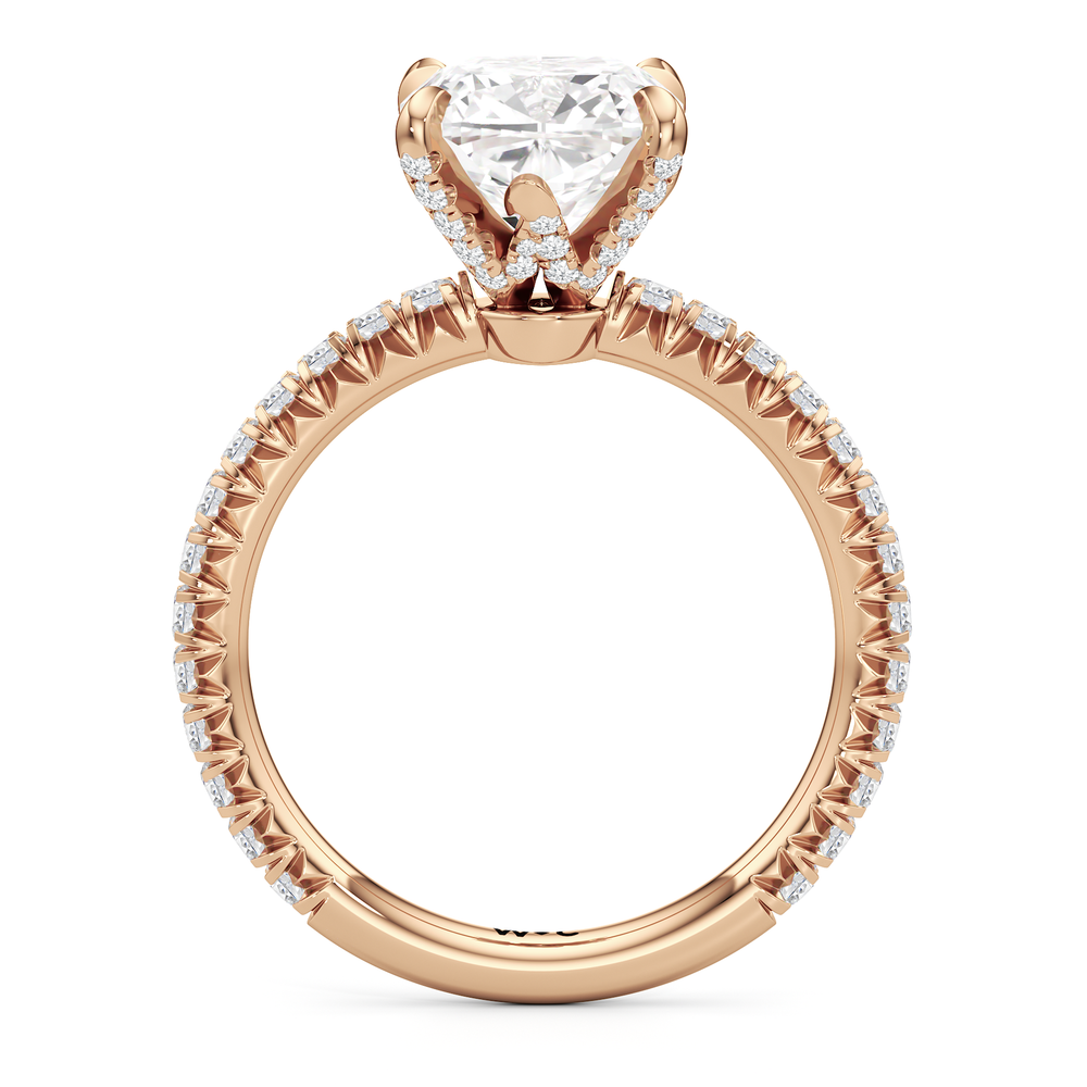 Cushion Cut The W Icon Engagement Ring with Lab Grown Diamond in 14KT Rose Gold view 2
