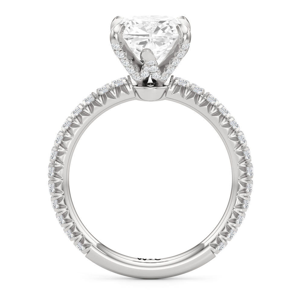 Cushion Cut The W Icon Engagement Ring with Lab Grown Diamond in 14KT Platinum view 2
