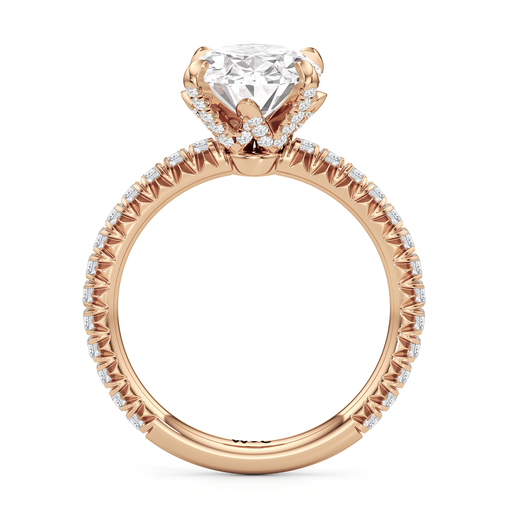 Oval Cut The W Icon Engagement Ring with Lab Grown Diamond in 14KT Rose Gold view 2
