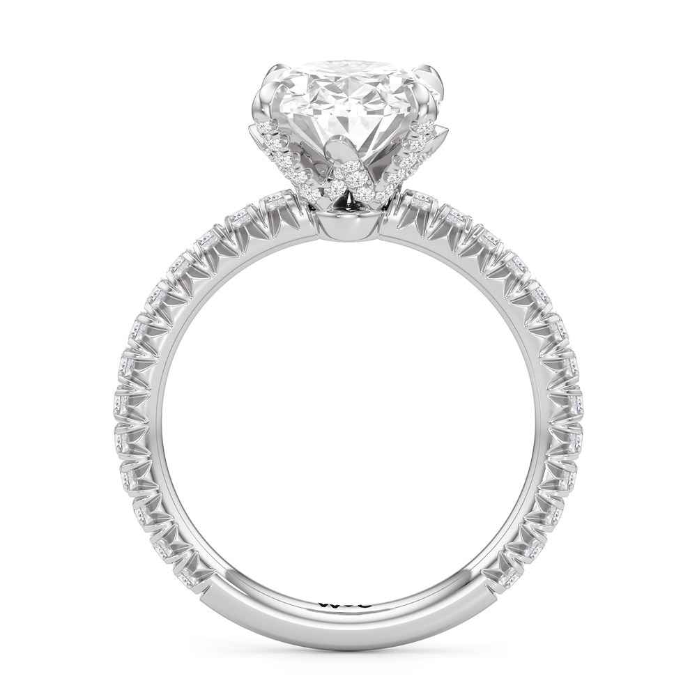 Oval Cut The W Icon Engagement Ring with Lab Grown Diamond in 14KT Platinum view 2
