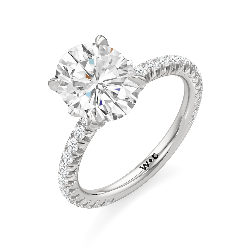Oval Cut The W Icon Engagement Ring with Lab Grown Diamond in 14KT Platinum view 3
