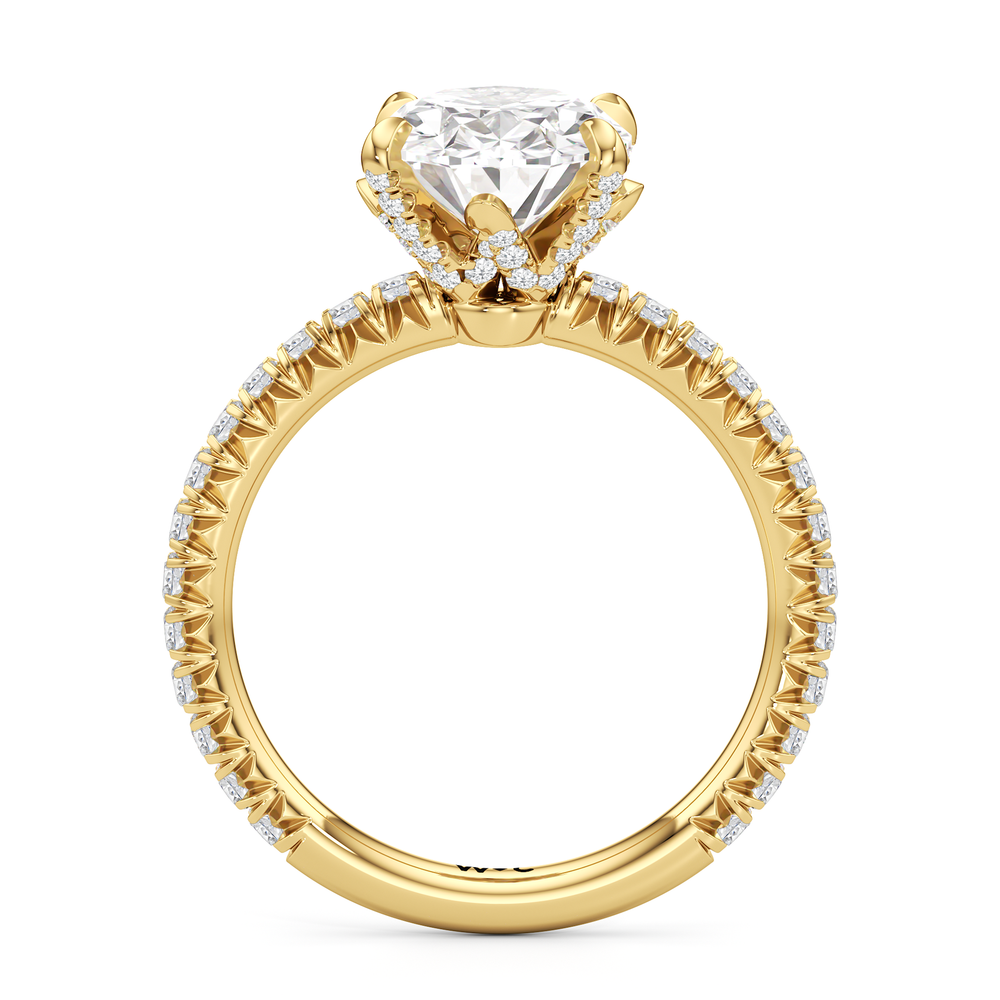 Oval Cut The W Icon Engagement Ring with Lab Grown Diamond in 14KT Yellow Gold view 2
