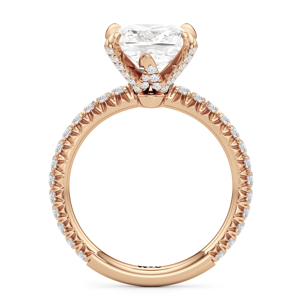 Princess Cut The W Icon Engagement Ring with Lab Grown Diamond in 14KT Rose Gold view 2
