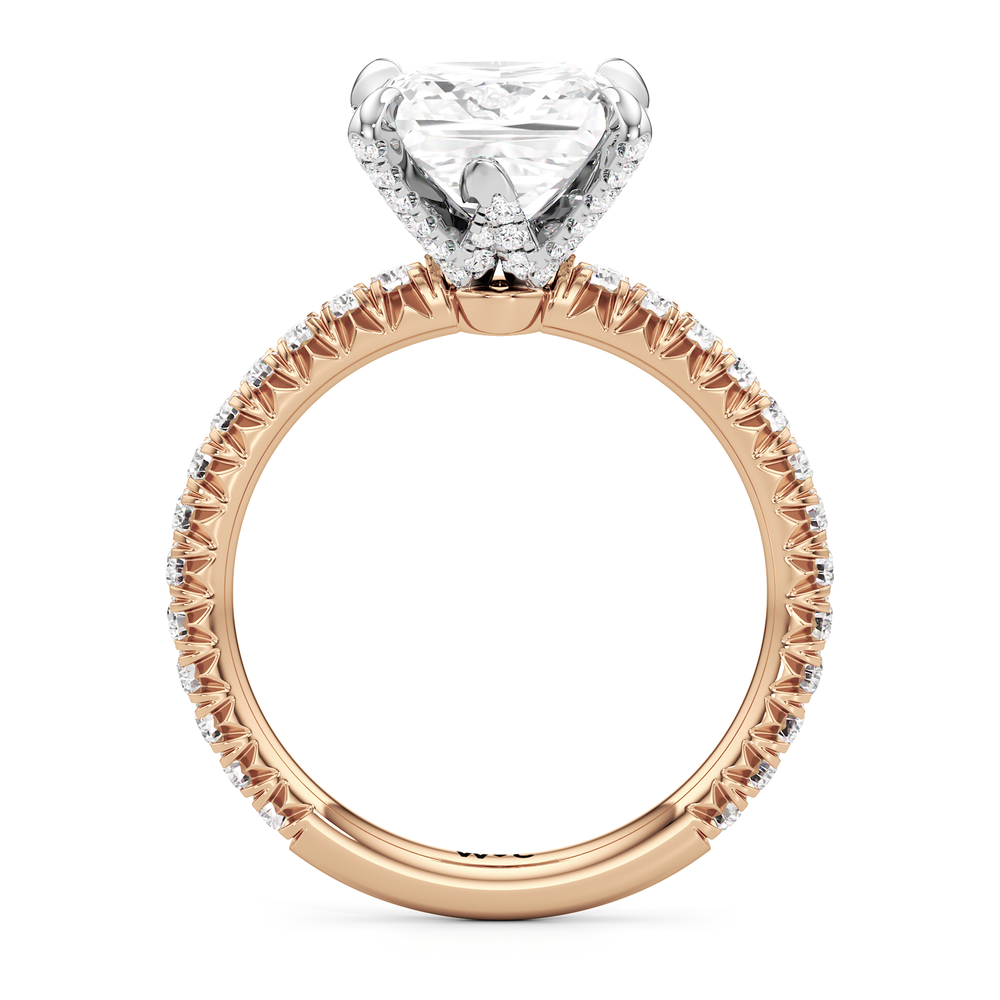 Princess Cut The W Icon Engagement Ring with Lab Grown Diamond in 14KT Rose Gold & Platinum view 2
