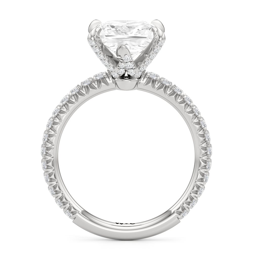 Princess Cut The W Icon Engagement Ring with Lab Grown Diamond in 14KT Platinum view 2
