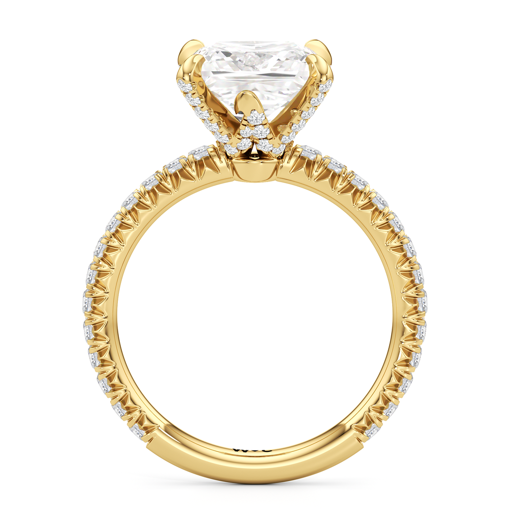 Princess Cut The W Icon Engagement Ring with Lab Grown Diamond in 14KT Yellow Gold view 2
