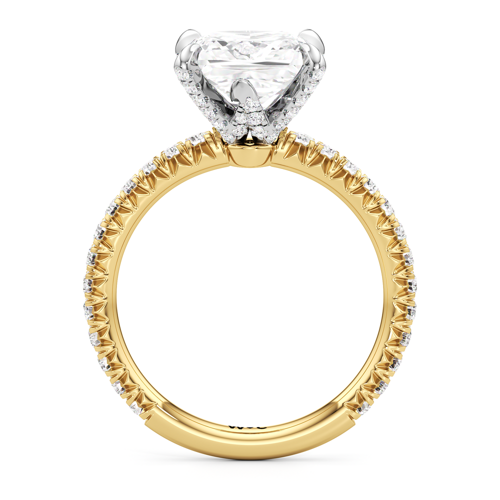 Princess Cut The W Icon Engagement Ring with Lab Grown Diamond in 14KT Yellow Gold & Platinum view 2

