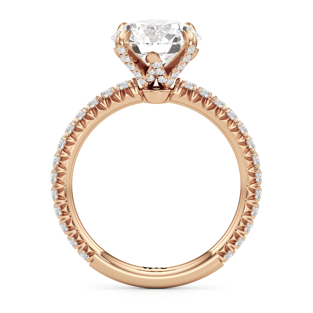 Round Cut The W Icon Engagement Ring with Lab Grown Diamond in 14KT Rose Gold view 2
