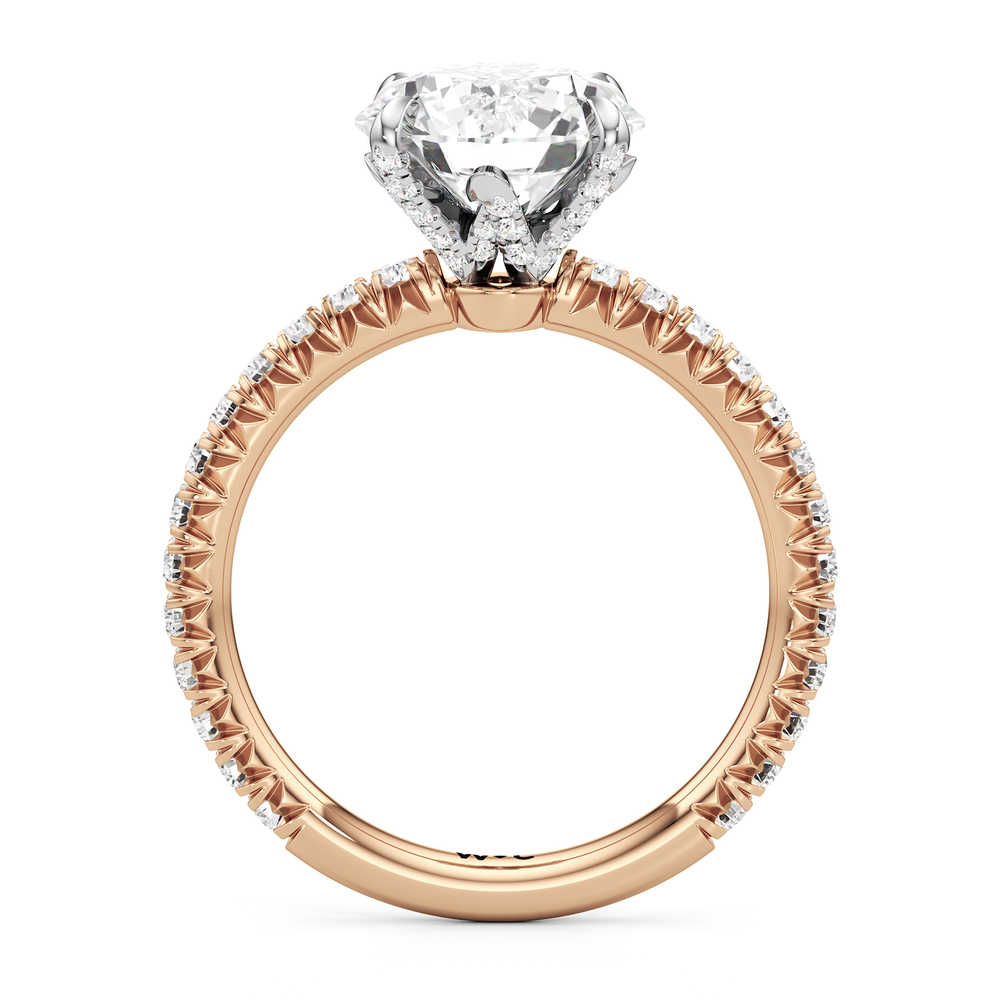 Round Cut The W Icon Engagement Ring with Lab Grown Diamond in 14KT Rose Gold & Platinum view 3
