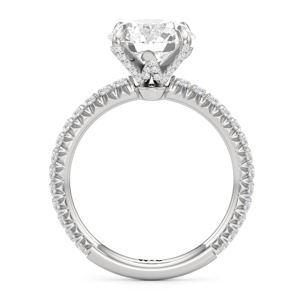 Round Cut The W Icon Engagement Ring with Lab Grown Diamond in 14KT Platinum view 3

