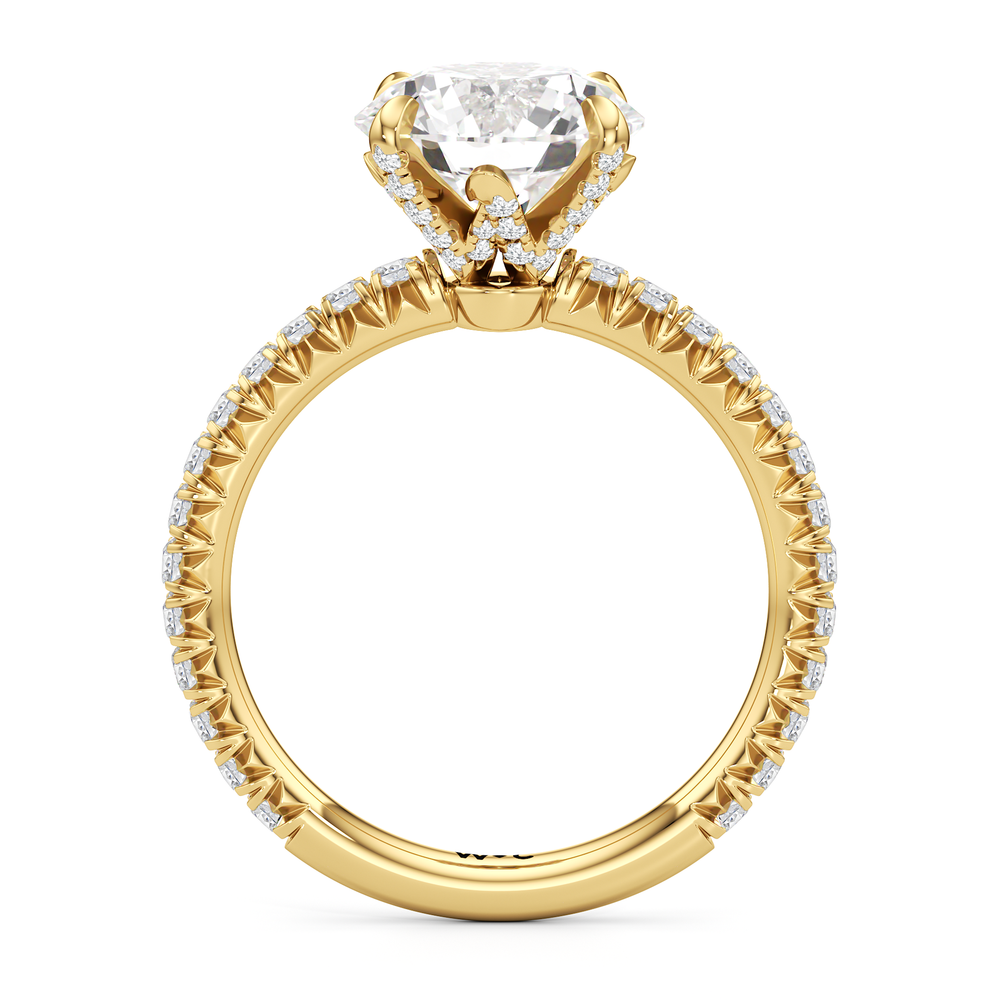 Round Cut The W Icon Engagement Ring with Lab Grown Diamond in 14KT Yellow Gold view 2
