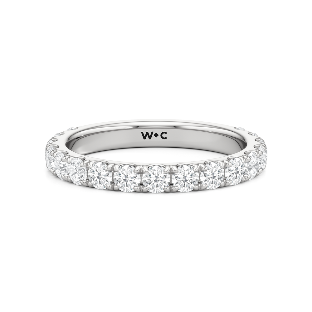 Élan Hidden Halo Diamond Wedding Band with Platinum Cut Diamond in 14KT Platinum view 1
