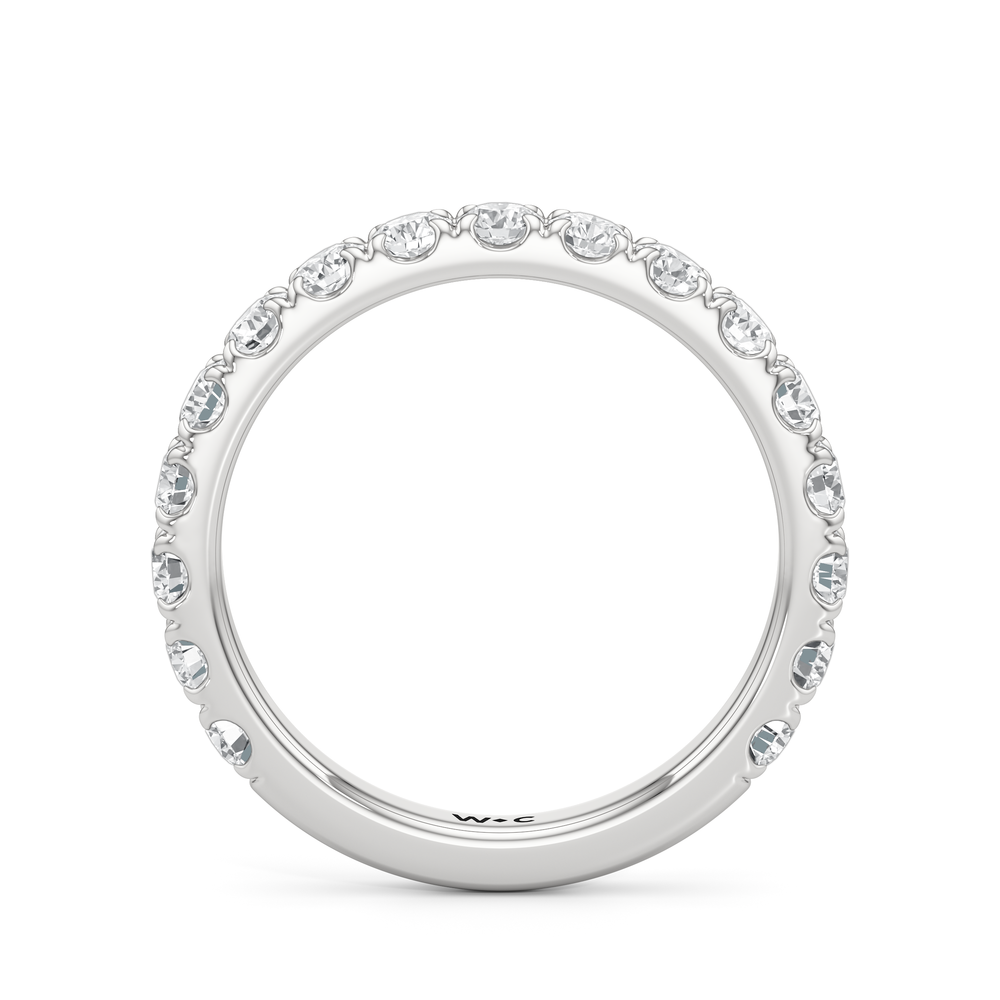 Élan Hidden Halo Diamond Wedding Band with Platinum Cut Diamond in 14KT Platinum view 2
