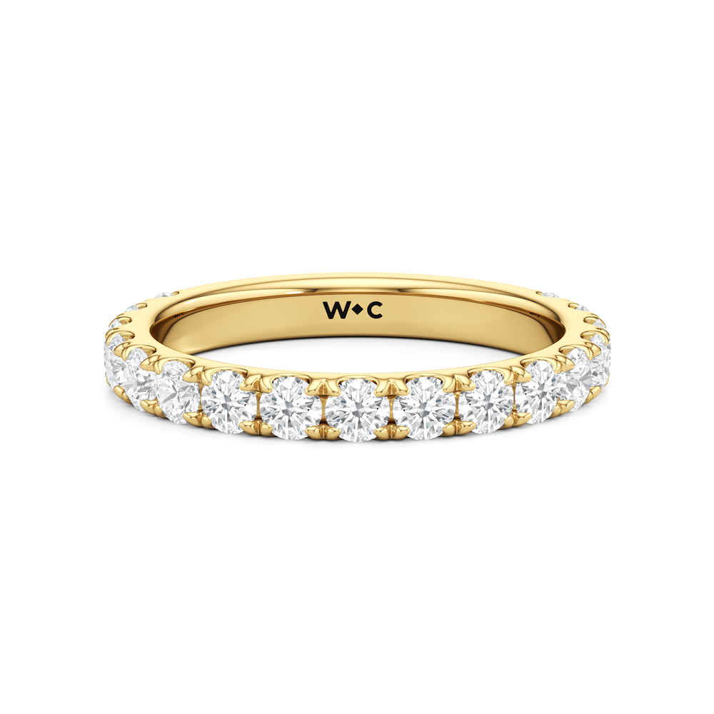 Élan Hidden Halo Diamond Wedding Band with 18KT Yellow Gold Cut Diamond in 14KT Yellow Gold view 1
