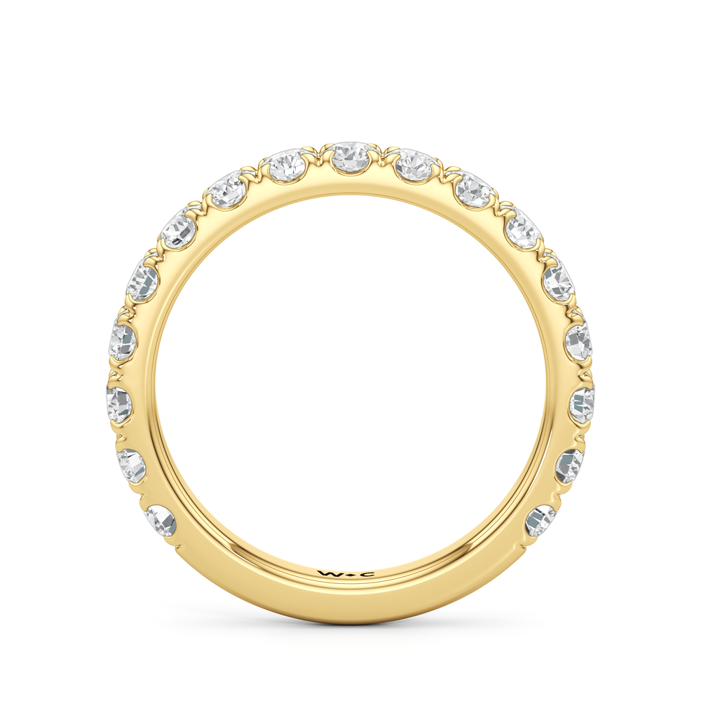 Élan Hidden Halo Diamond Wedding Band with 18KT Yellow Gold Cut Diamond in 14KT Yellow Gold view 2
