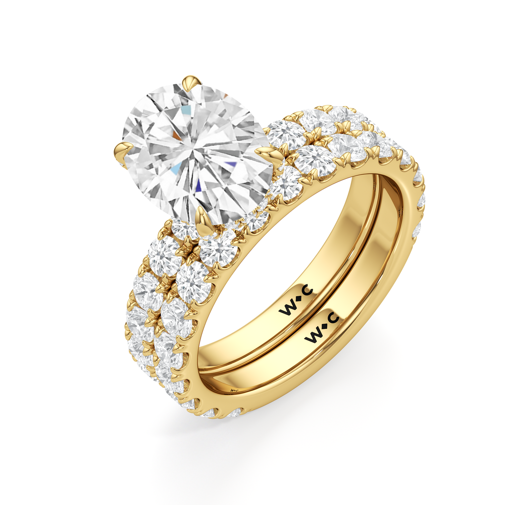 Élan Hidden Halo Engagement Ring with Pear Cut Diamond in 14KT Yellow Gold view 4
