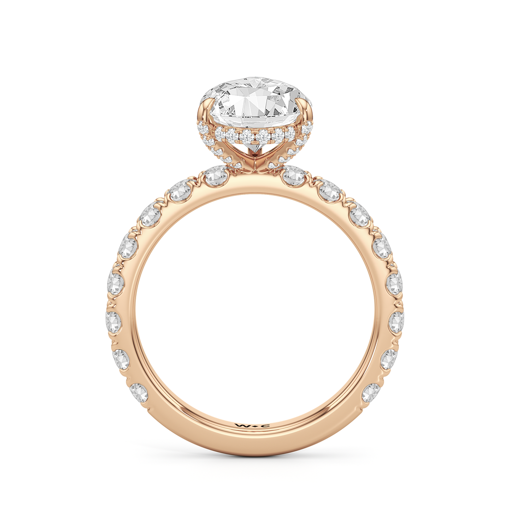 Élan Hidden Halo Engagement Ring with Pear Cut Diamond in 14KT Rose Gold view 2
