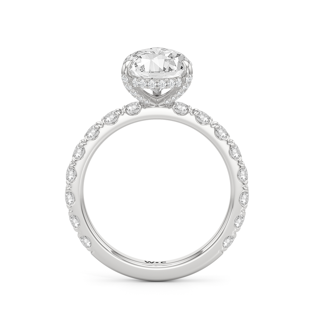 Élan Hidden Halo Engagement Ring with Pear Cut Diamond in 14KT Platinum view 2
