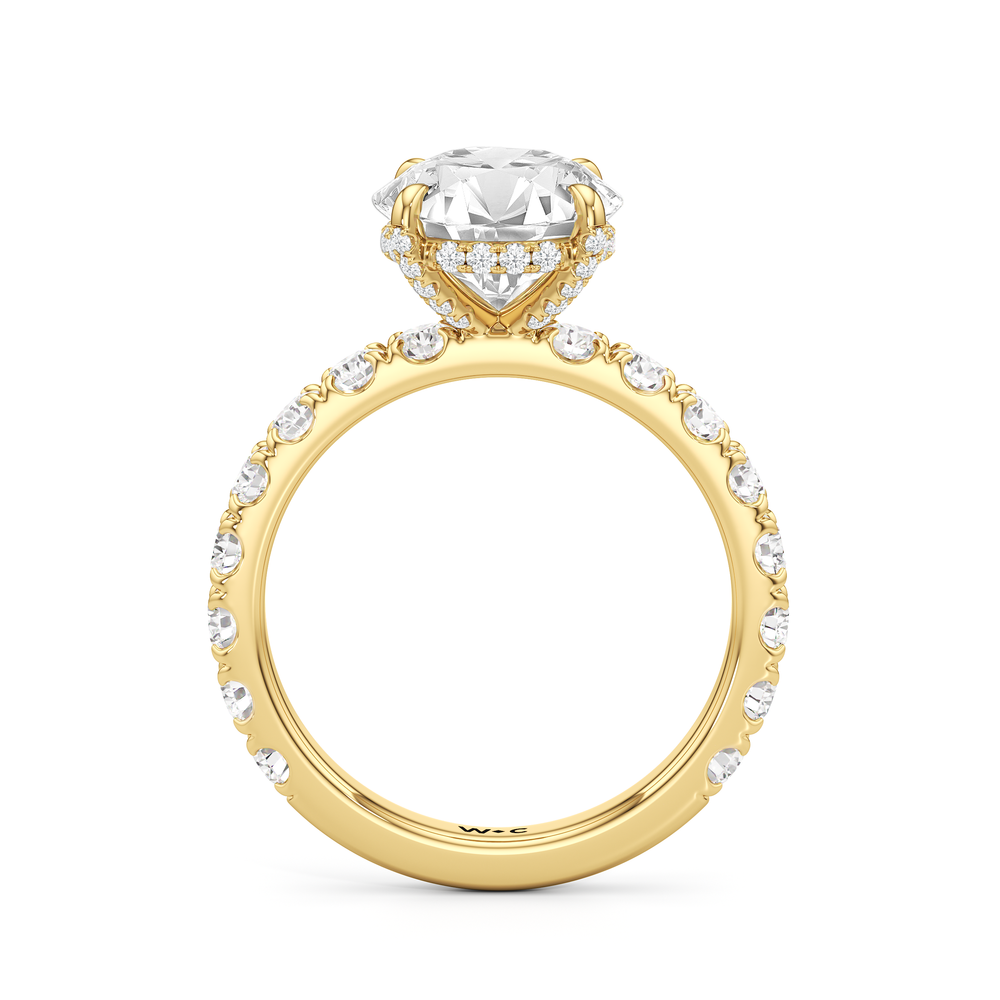 Élan Hidden Halo Engagement Ring with Round Cut Diamond in 14KT Yellow Gold view 2
