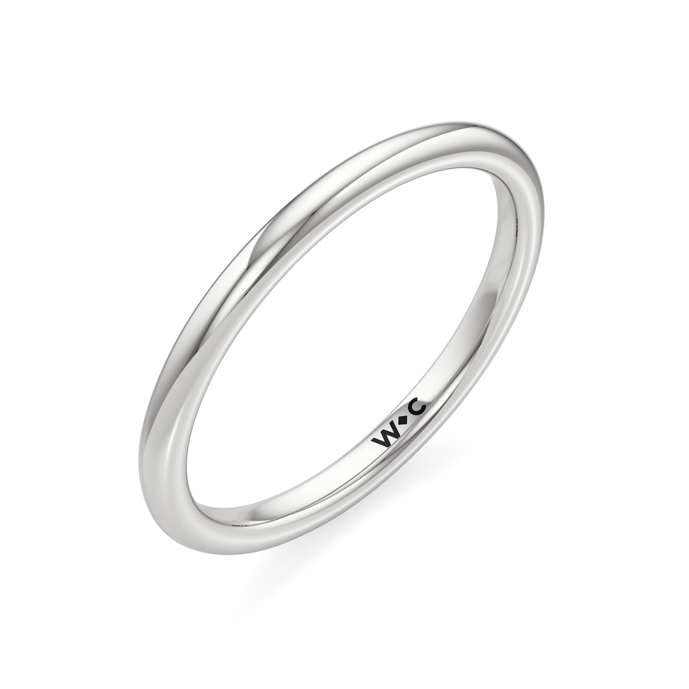 The Solenne Wedding Band with Platinum Cut Diamond in 14KT Platinum view 4
