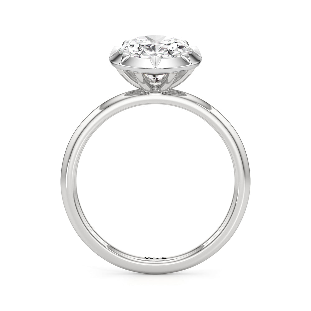The Solenne Engagement Ring with Oval Cut Diamond in 14KT Platinum view 2
