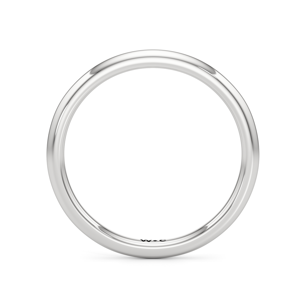 The Élodie Wedding Band with Platinum Cut Diamond in 14KT Platinum view 2
