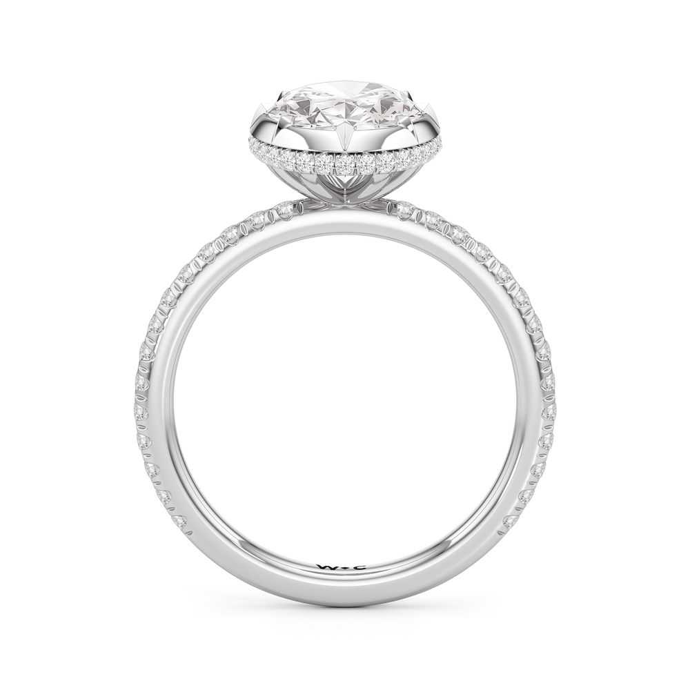 The Fleuron Engagement Ring with Oval Cut Diamond in 14KT Platinum view 2
