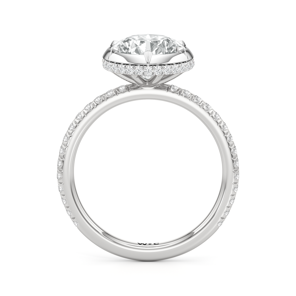 The Fleuron Engagement Ring with Round Cut Diamond in 14KT Platinum view 2
