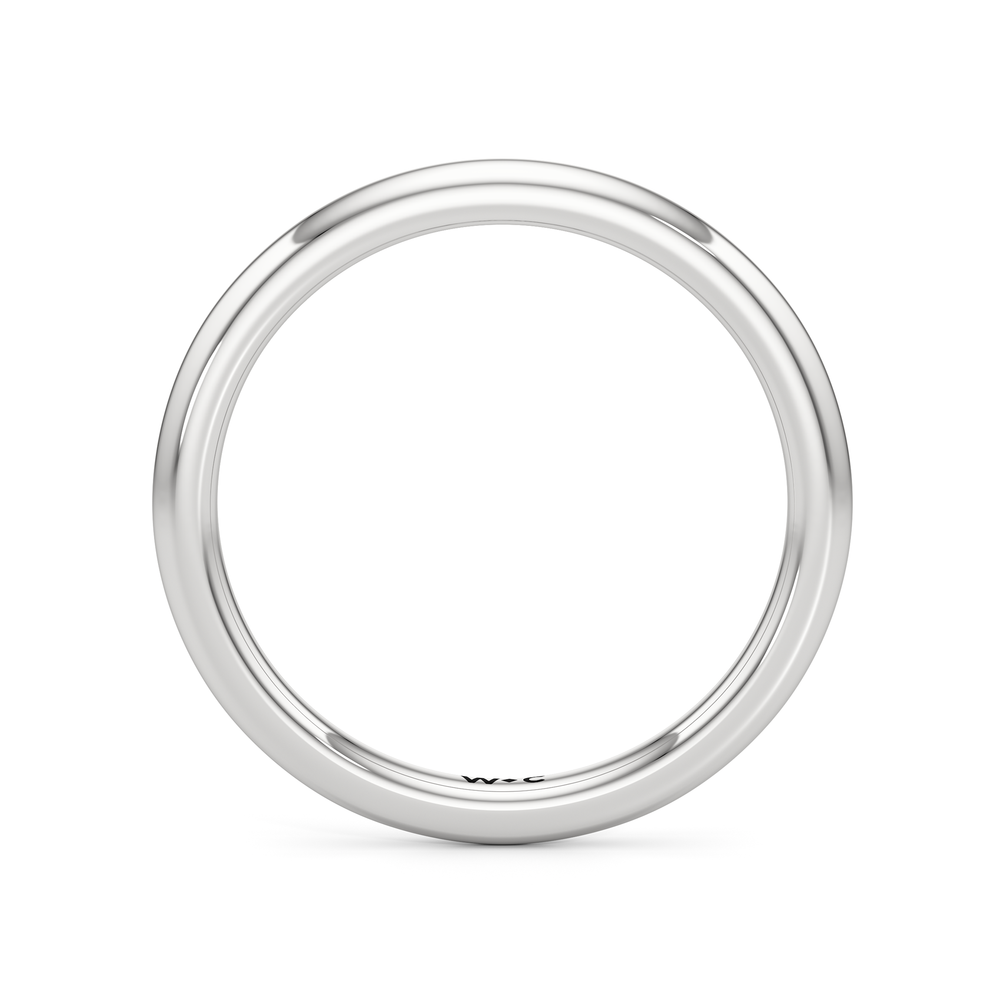 Lilt Wedding Band with Platinum Cut Diamond in 14KT Platinum view 2
